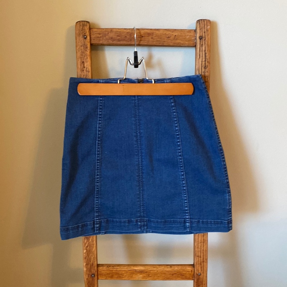 Free people high waisted denim mini skirt